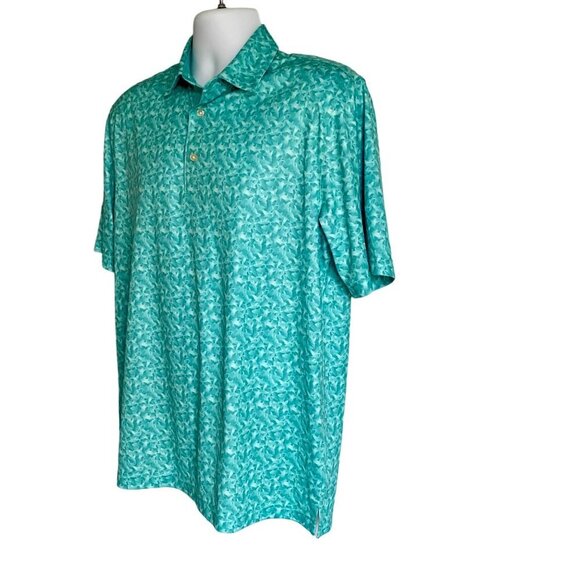 Greg Norman Collection Shark Print Polo Shirt Men's Medium NEW - Picture 4 of 8